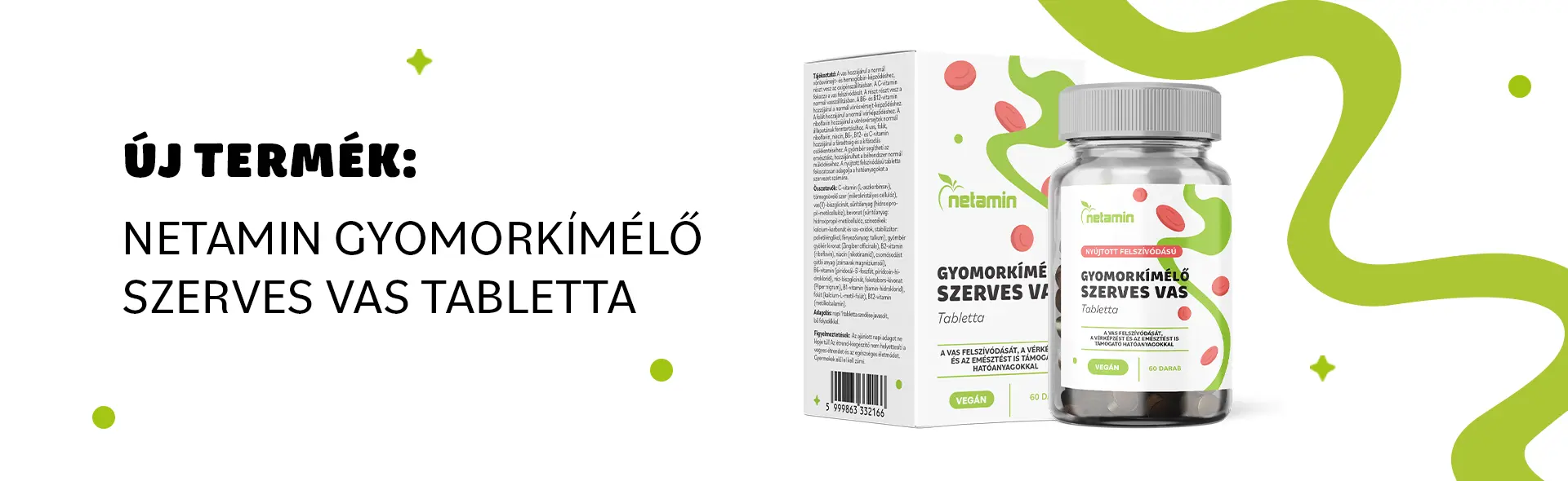 Netamin Gyomorkímélő Szerves Vas tabletta