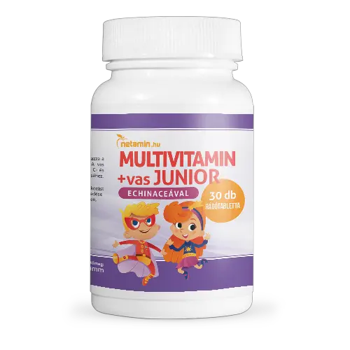 Multivitamin+vas JUNIOR rágótabletta Echinaceával