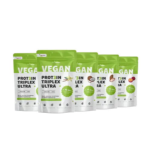 Vegan Prot3in Triplex ULTRA fehérjepor fermentált superfood keverékkel - 5 db-os vegyes csomag